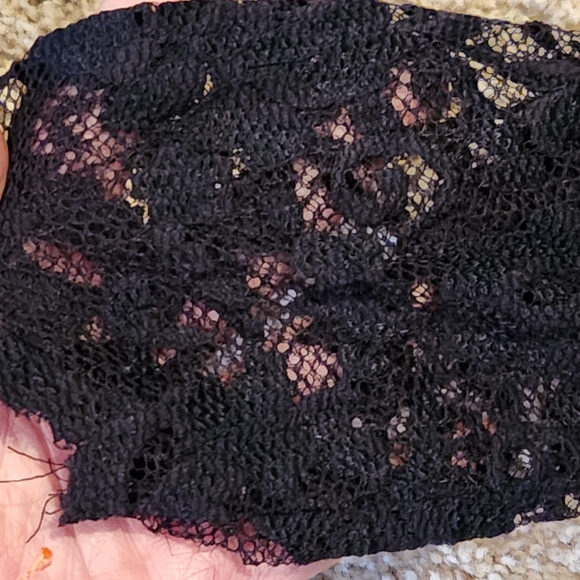 CAbi Lace Illusion Cocktail Dress Size  Small Colors Black and Nude - Picture 8 of 12